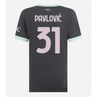 Zenski Nogometni Dres AC Milan Strahinja Pavlovic #31 Rezervni 2024-25 Kratak Rukav